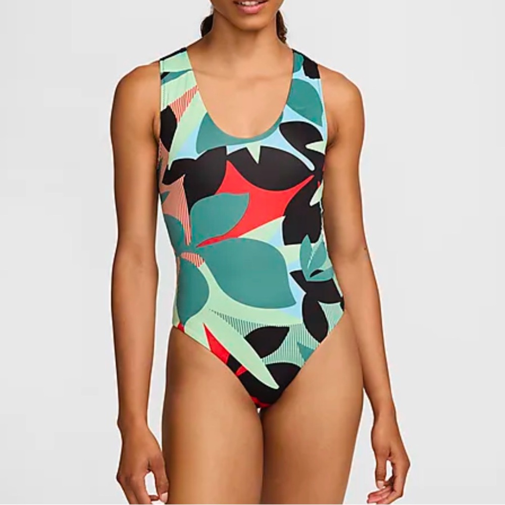 Nike Swim Jungle Floral Keyhole Back One Piece Swimsuit Size XXL Multicolor NWT